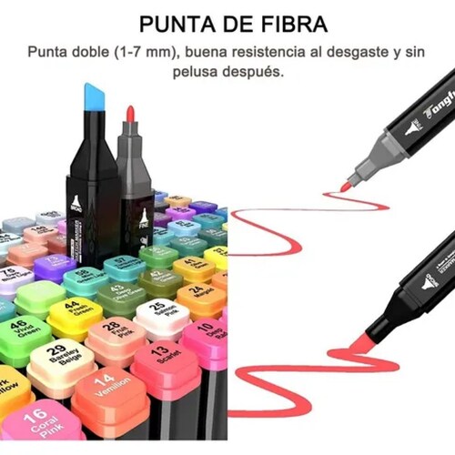 Marcadores Doble Punta Plumones Punta Pincel Varios Colors