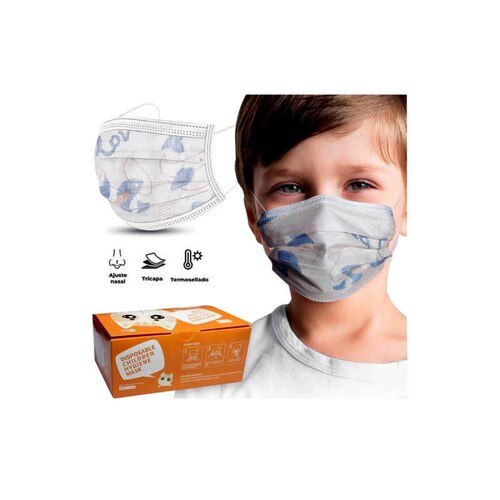 Cubrebocas 50 piezas infantil paquete de 2