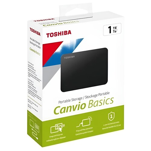Disco duro externo Toshiba Canvio Basics HDTB410XK3AA 1TB negro