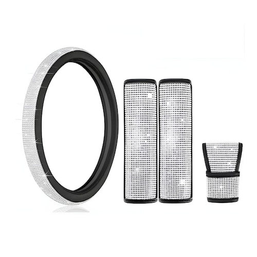 Decoración Coche Para Mujer Funda Volante Diamante (4pcs)