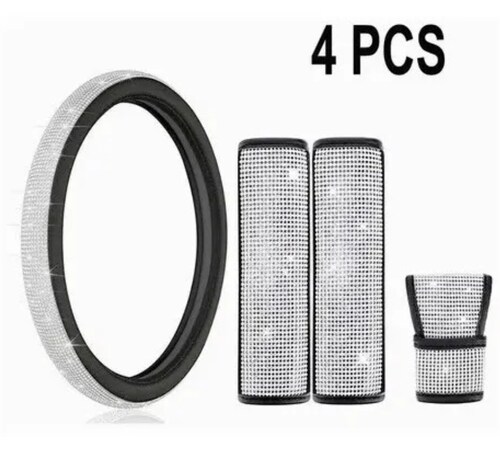 Decoración Coche Para Mujer Funda Volante Diamante (4pcs)