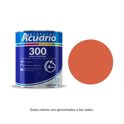 Pintura Esmalte 300 Color Naranja Acuario 500 Ml EA31005