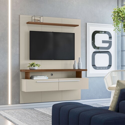 Panel para TV Bossa Caju Color Off White/Nogal 55