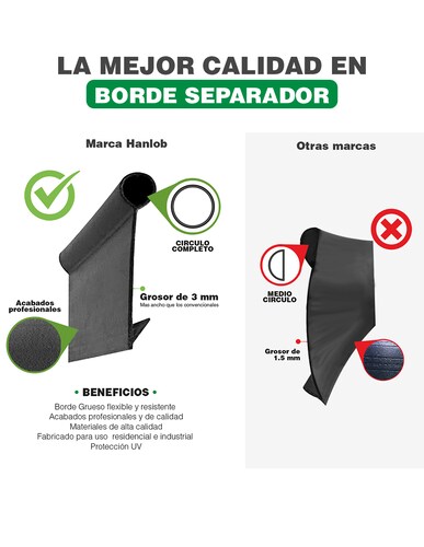 Borde Separador Grueso Para Jardín Rollo De 18 Metros
