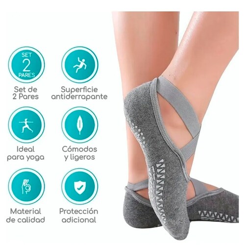 Calcetines De Yoga Danza Pilates Antiderrapantes 5 Pares
