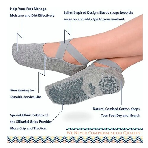 Calcetines De Yoga Danza Pilates Antiderrapantes 5 Pares
