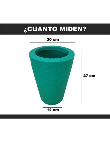 Maceta Minimalista Turquesa Cilíndrica Mejor Que Fibra De Vidrio