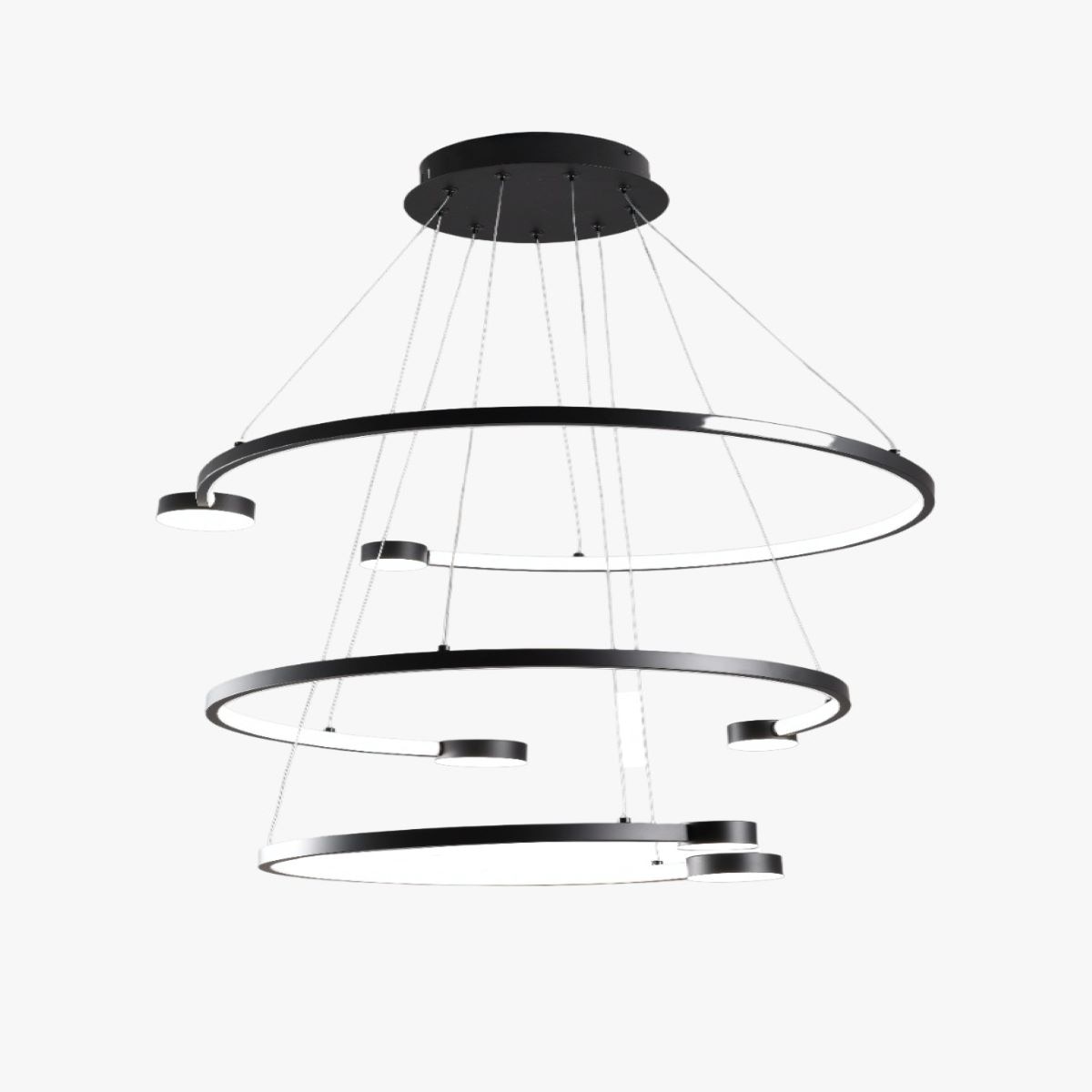 Candil Led Optimal 96 W Color Negro Marca Leon Iluminacion