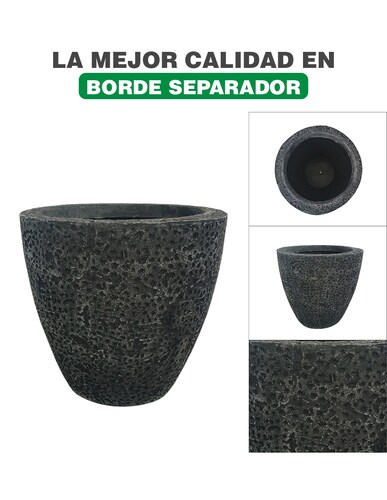 Maceta Minimalista Negro Cilíndrica mejor Que Fibra De Vidrio