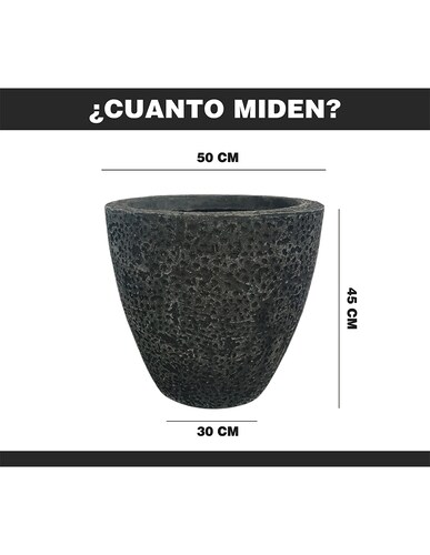 Maceta Minimalista Negro Cilíndrica mejor Que Fibra De Vidrio