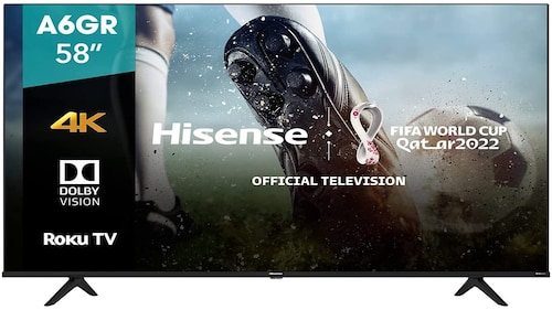 Pantalla Hisense 58 pulgadas 4K UHD TV, HDR Dolby Vision 58A6GR