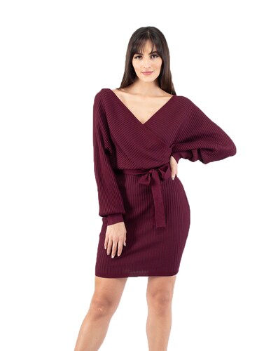 Vestido tejido manga amplia AMAD para mujer 