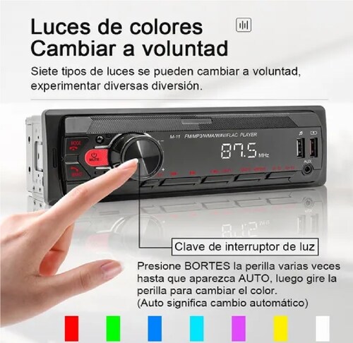 Auto Estereo Coche Reproductor Mp3 Radio Con Bt Aux Usb Sd