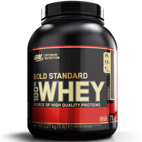 Gold Standar 100% Whey 5Lbs (70 serv) sabor chocolate malt 