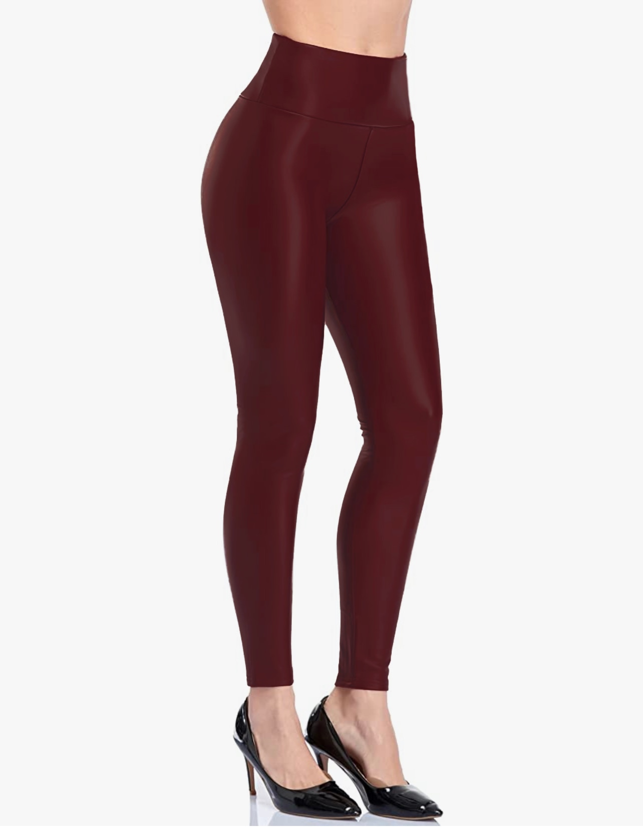 Leggins Cuero Gruesos Afelpados Mallas Vinipiel Legins Mallon de Mujer Colores Azul Vino Cafe Gris Verde