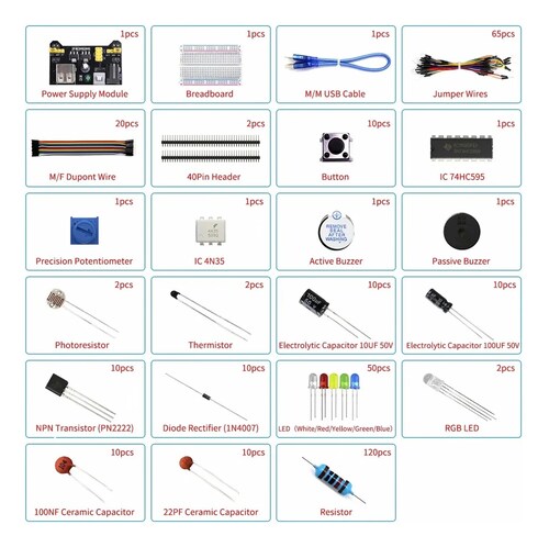 Kit De Componentes Electrónicos Para Arduino, Raspberry Pi