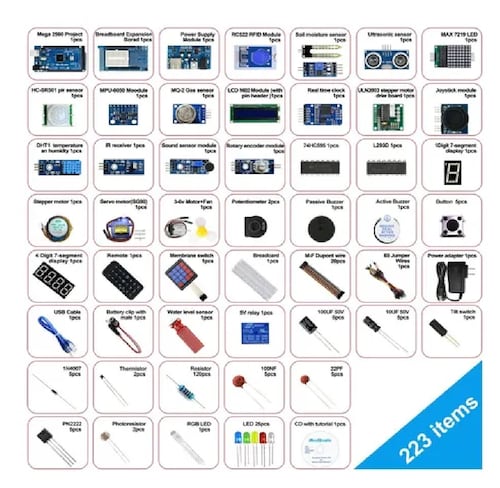 Kit Compatible C/ Arduino Mega 2560 Con Español Tutorial