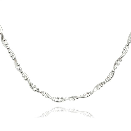 Collar de cadena trenzada con bolitas plata .925, Joyería para Mujer de Anante Joyería.