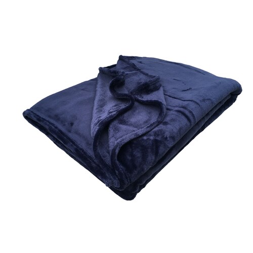 Cobija Cobertor Premium Individual 155 X 220 Cm Color Azul Marino