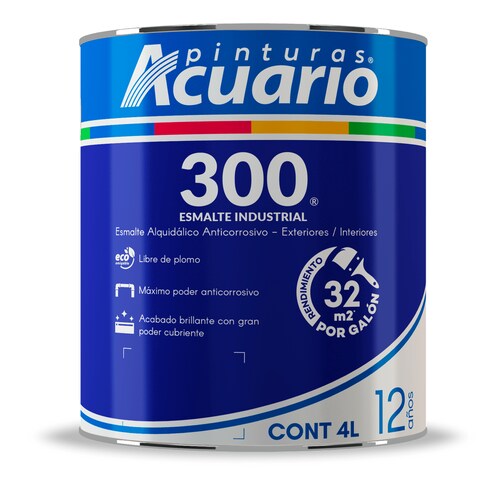 Pintura Esmalte 300 Color Aluminio Acuario 4 Lt EA31440