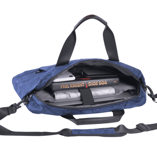 LUCKMAN Portafolio para Hombre tipo Maletín Ejecutivo, ideal como Funda y Mochila para Laptop hasta 15.6 Pulgadas - Modelo Dante, Azul Militar