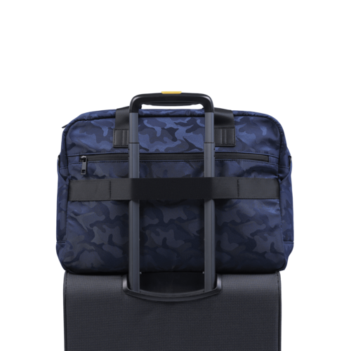LUCKMAN Portafolio para Hombre tipo Maletín Ejecutivo, ideal como Funda y Mochila para Laptop hasta 15.6 Pulgadas - Modelo Dante, Azul Militar