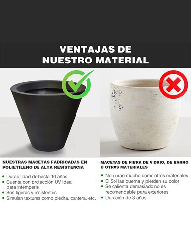 Maceta Minimalista Cono Mejor Que Fibra De Vidrio