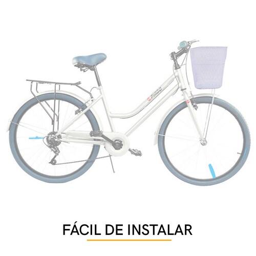 Canasta Canastilla Para Bicicleta R26 Incluye Soportes Blanca