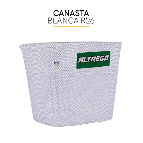 Canasta Canastilla Para Bicicleta R26 Incluye Soportes Blanca