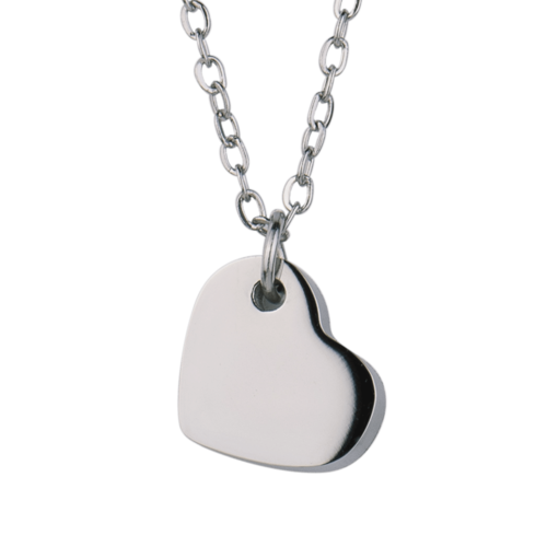 LuckyLy Kit Collar de Corazón y Llavero para Mujer con Frase C , Acero Inoxidable - Modelo Joana
