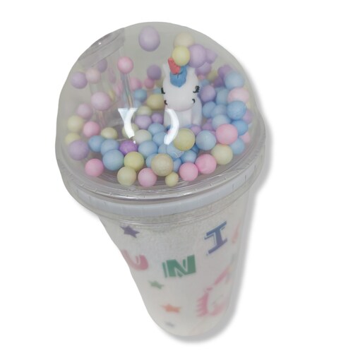 Vaso unicornio tapa y popote.