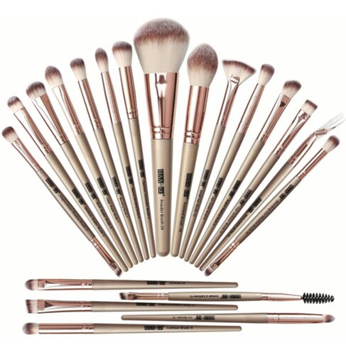Brochas Para Maquillaje 20piezas Cafe