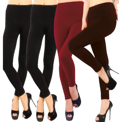 Pack de 4 Piezas Leggings térmicos para Mujer Pantalones
