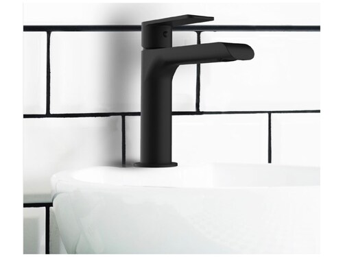 Llave Monomando Premium Para Lavabo Marca Teorema Modelo Xs Acabado Negro