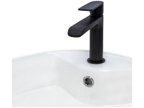 Llave Monomando Premium Para Lavabo Marca Teorema Modelo Xs Acabado Negro