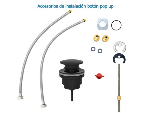 Llave Monomando Premium Para Lavabo Marca Teorema Modelo Xs Acabado Negro