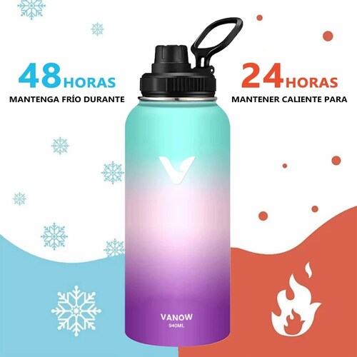 Termo Vaso-botella Acero Inoxidablecon Fría/caliente 1Ltro. Verde