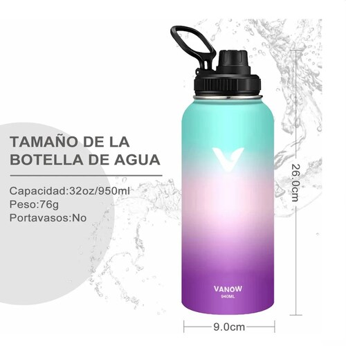 Termo Vaso-botella Acero Inoxidablecon Fría/caliente 1Ltro. Verde