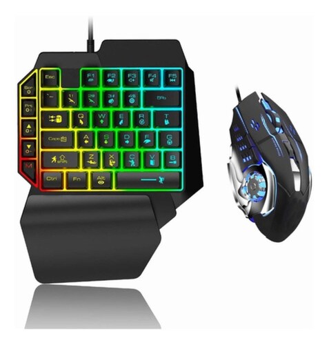 Juego de Teclado y Mouse de 35 Teclas para una Mano