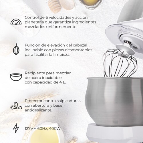 Batidora de pedestal Daewoo con 6 velocidades de 4 Litros