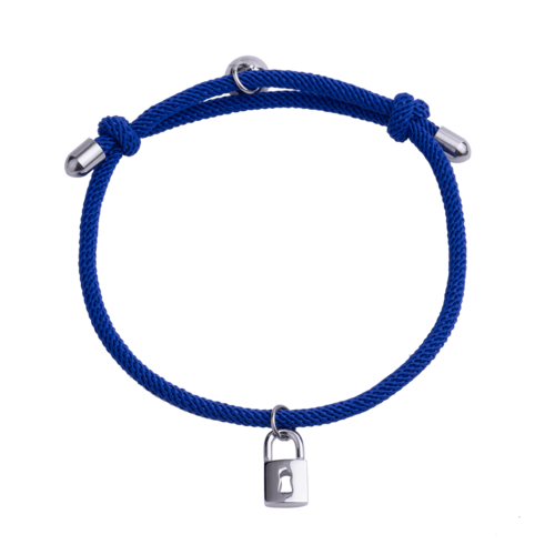 LuckyLy Pulseras para Pareja Magnéticas de Cuerda y Acero Inoxidable con Imán , PPulsera Hombre Plata y Azul, Pulsera Mujer Plata y Rosa - Modelo Tala