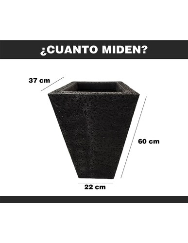 Maceta Minimalista Negro Piramidal Mejor Que Fibra De Vidrio