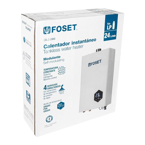 Moderno Boiler Calentador Instantáneo Modulante 24 L 4 Servicios Gas LP Ahorro Garantizado Del 80% En Consumo De Gas