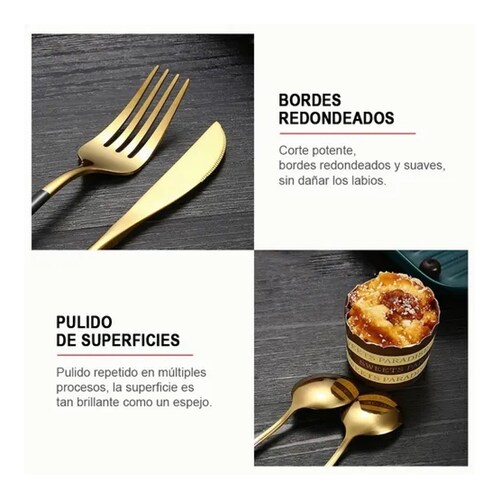 Juego De 24 Piezas De Cuchillo, Tenedor Y Cuchara