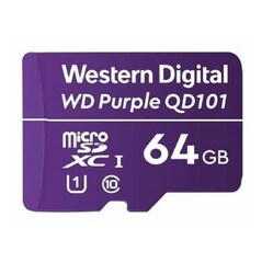 Memoria Flash Western Digital WD Purple SC QD101 64GB MicroSDHC Clase 10 cel tableta drones camara