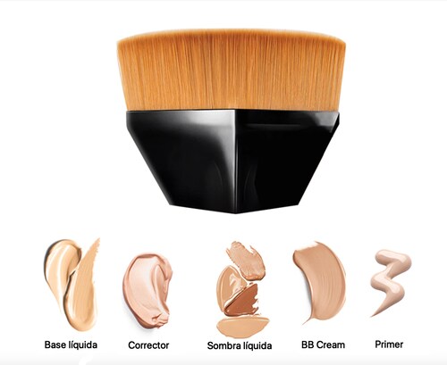 Kit de 2 Brochas Mágicas Kabuki Plana Para Base De Maquillaje Y Polvo.