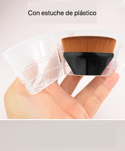 Kit de 2 Brochas Mágicas Kabuki Plana Para Base De Maquillaje Y Polvo.