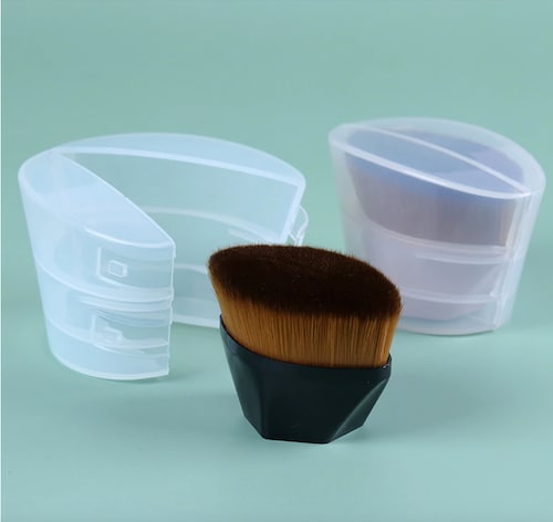 Kit de 2 Brochas Mágicas Kabuki Plana Para Base De Maquillaje Y Polvo.