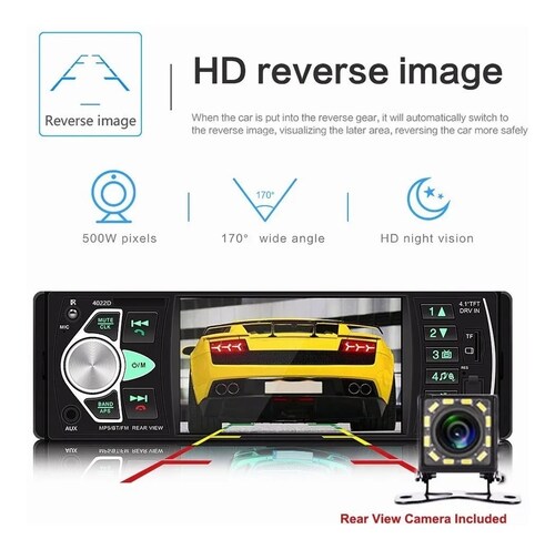 Auto Estéreo 4.1 Pantalla 1 Din Bluetooth Usb Sd Fm + Camara.