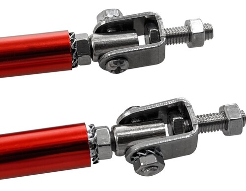 Kit Lip Universal Tipo Fibra Carbono + Sujetadores Lip Rojo